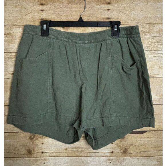 OLD NAVY LINEN BLEND PULL ON SIMPLE CASUAL CLASSIC COMFORTABLE EVERYDAY SHORTS - Picture 2 of 3